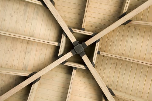 Rafters of a picnic shelter