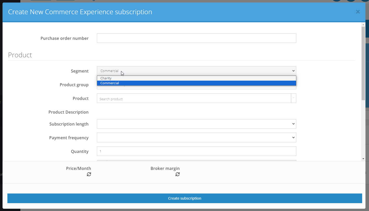 Create NCE Subscription segments